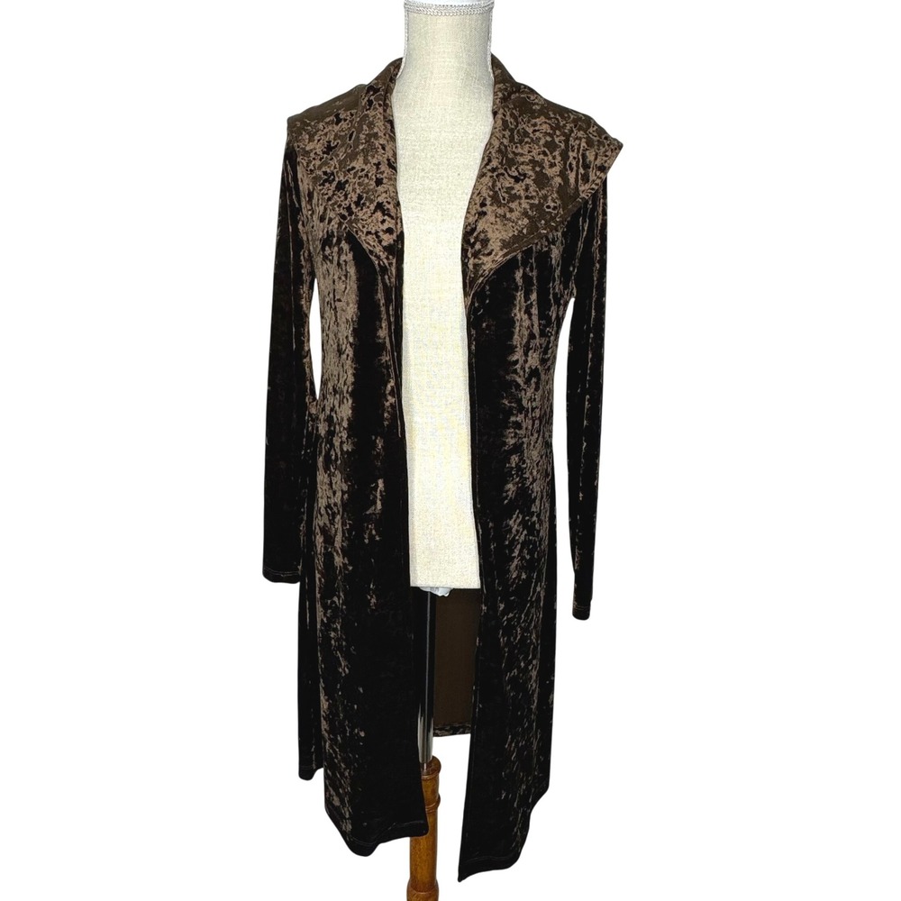 Vintage Just In Time Velvet Duster Jacket Brown‎ Small